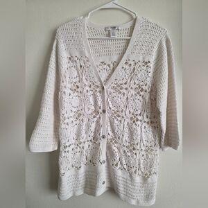 Liz Clairborne New York Crochet Cardigan